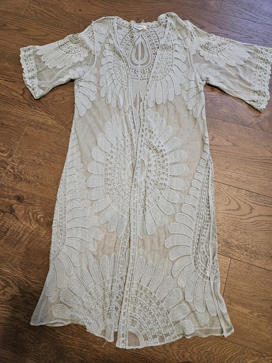 Rebellion Other - Rebellion  Again Sage Green Lace Maxi Kimono